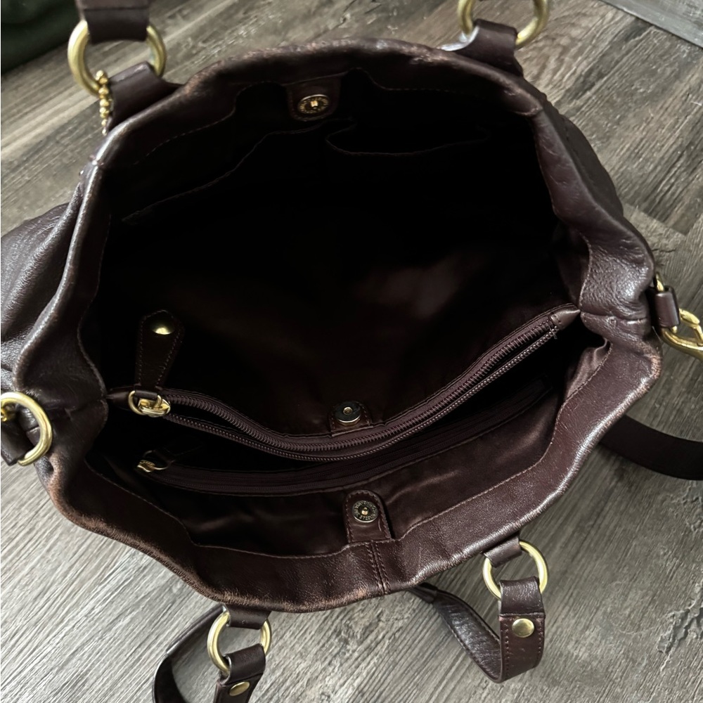 Coach brown leather crossbody purse